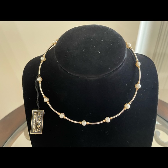 Honora Jewelry - NWT Vintage Honora 14K/Sterling Silver Pearl Choker